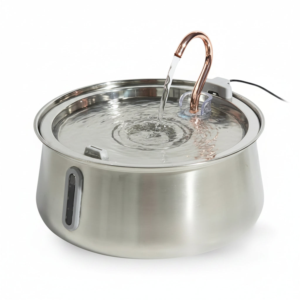 4L stainless steel cat water dispenser with electric flow design