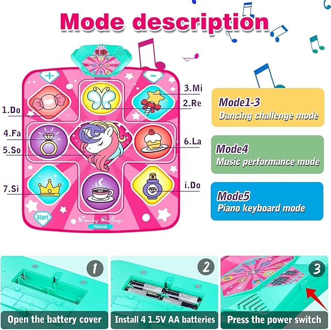 5 game modes dance mat toy for rhythm step activities