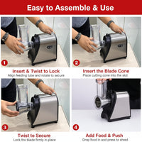 electric salad maker with five stainless steel blades