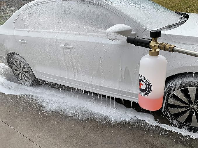 Foam cannon with 5 spray nozzle tips for different patterns