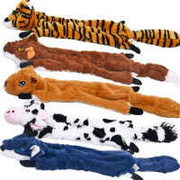 5-pack stuffing-free plush squeaky dog toy set