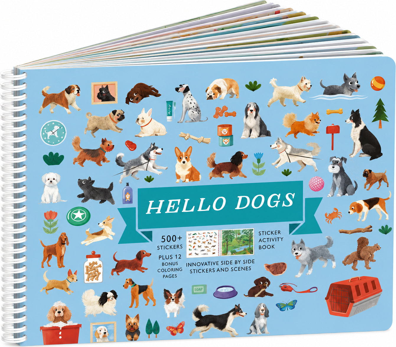 500+ stickers in the Animals Habitat sticker book for kids ages 2–8