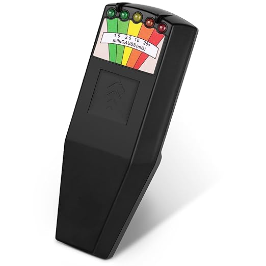 Color Tree Handheld LED EMF Magnetic Field  Detector, Electromagnetic Paranormal Equipment, 50Hz-20,000Hz (Black)