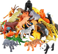 54-piece jungle animal figure set for kids learning and play
