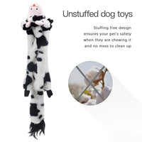 5-pack stuffing-free plush squeaky dog toys with crinkle sound design for play