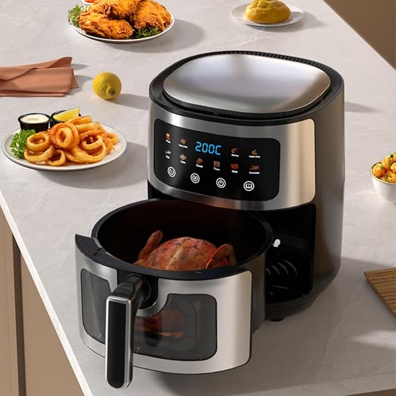 Digital Air Fryer 6L with Viewing Window for Crispy Cooking