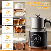 6-in-1 milk frother for hot and cold beverage preparation