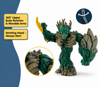 Jungle Emperor Toy Action Figure – 6” Fantasy Monster Toy with Movable Arms, Shield & Rotating Head, Battle Play Figurine for Kids 7+