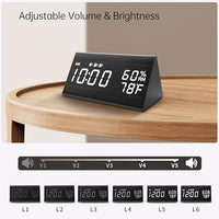 Digital alarm clock with 6 level dimmer and clear LED display