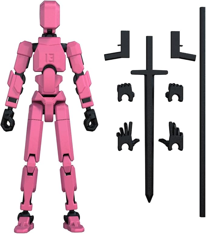6 Pack T13 3D Action Figures, featuring Nova Titan and Lucky 13, multi-jointed and movable