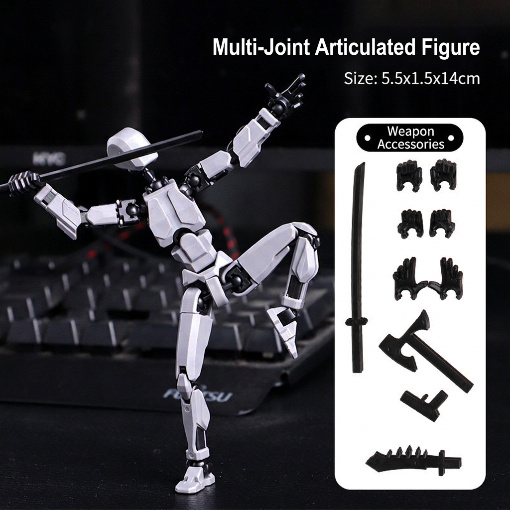 6 Pack T13 3D Action Figures, featuring Nova Titan and Lucky 13, multi-jointed and movable