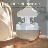 Portable Raindrop Room Humidifier with 230ml Capacity and Night Light Design