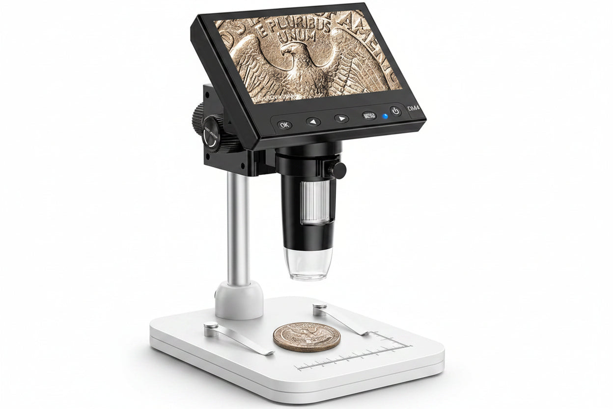 LCD Digital Coin Viewing Microscope with LED Lights