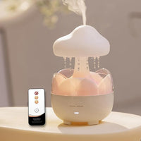 Portable Raindrop Room Humidifier with 230ml Capacity and Night Light Design