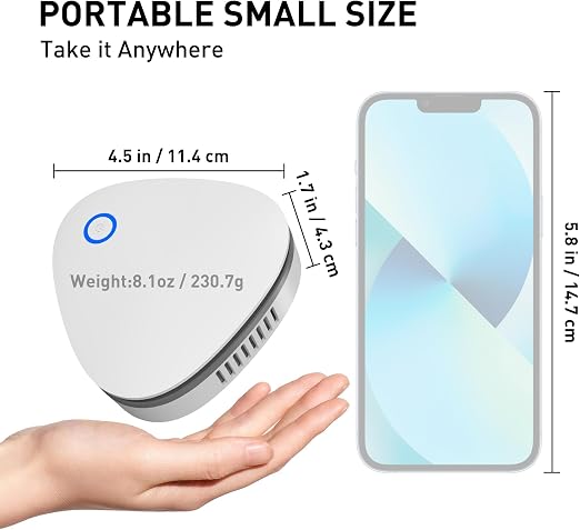 Mini Battery Powered Ozone Generator – 20mg/h Portable Ozone Machine