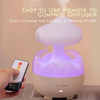 Portable Raindrop Room Humidifier with 230ml Capacity and Night Light Design
