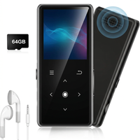 64GB MP3 Player with Bluetooth 5.2 and Built-in HD Speaker, ideal for music lovers and portable use.