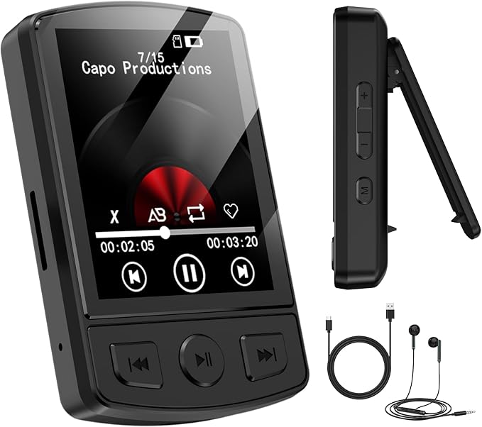 64GB mini MP3 player with Bluetooth and FM radio