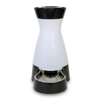 64oz gravity-style pet water dispenser with stainless steel bowl