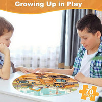 70 piece jigsaw puzzle for children with construction theme