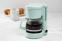 5-Cup Drip Coffee Maker with Reusable Filter & Glass Carafe