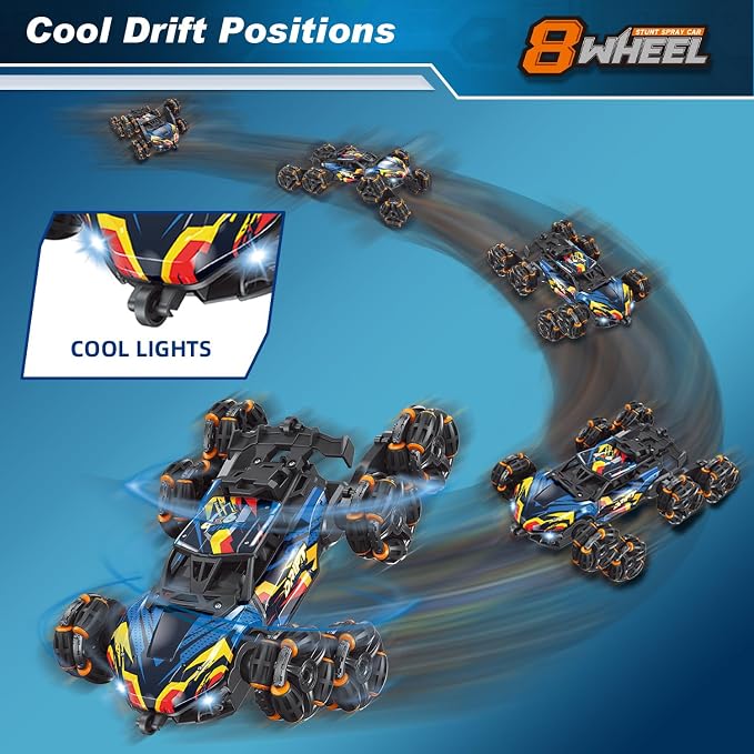 RC Cars for Boys – 8-Wheel Interactive RC Stunt Car, Hand Controlled Gesture Sensing Remote Control Car, Kids RC Car Toy & Birthday Gift Idea