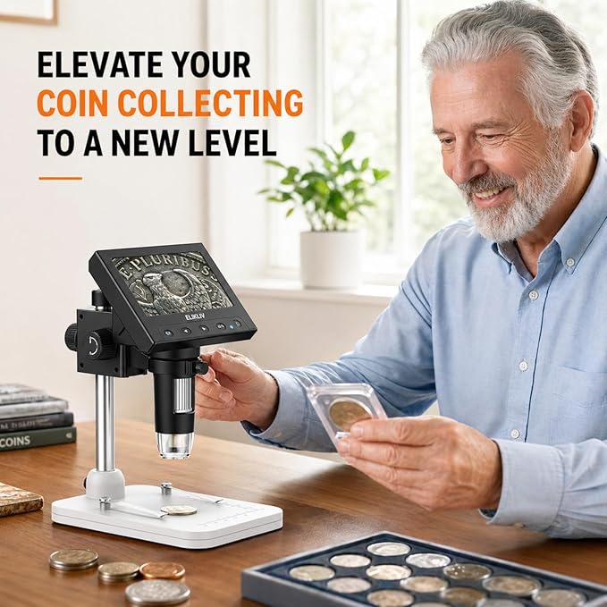LCD Digital Coin Viewing Microscope with LED Lights