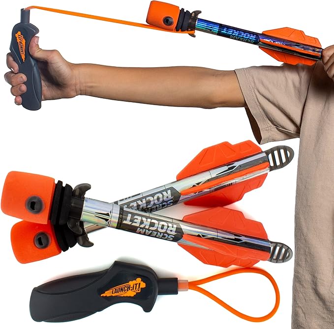 Rocket Launcher Toy for Kids Outdoor Slingshot Rocket Game Jump Rocket Toy for Boys Girls Age 5+