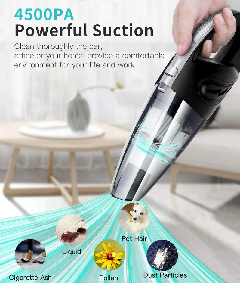 Cordless Handheld Vacuum Cleaner for Car and Home, Portable Rechargeable Wet Dry Vacuum with Filter