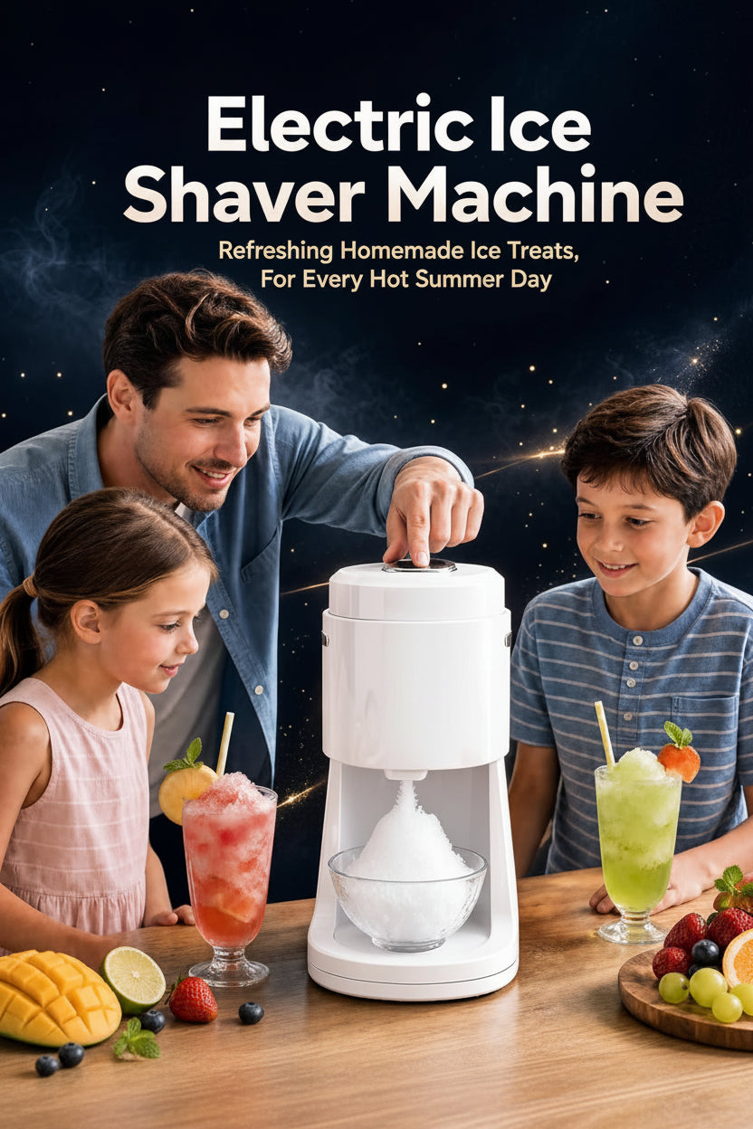 Electric Shaved Ice Machine – 135W Snow Cone Maker & Ice Crusher