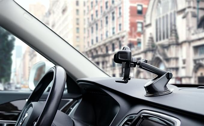 Universal Car Phone Holder Dashboard Windshield Mount with Suction Cup Telescopic Arm Adjustable Mobile Holder Stand