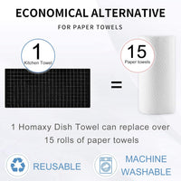 100% Cotton Terry Kitchen Towels 4 Pack – Black Checkered Dish Towels, Soft Super Absorbent Kitchen Hand Towels, 13 x 28 Inches