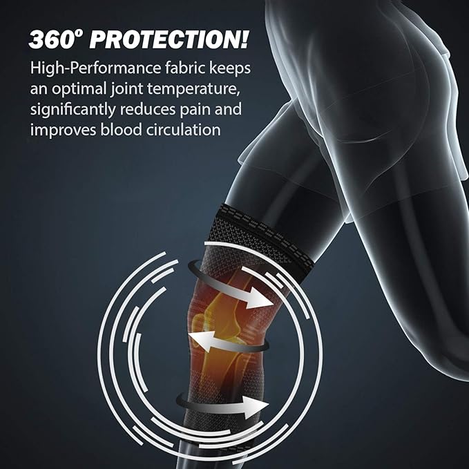 Knee Compression Sleeve – Best Knee Brace for Men & Women for Running, Basketball, Weightlifting & Sports Support
