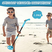 Kids Metal Detector Adjustable Height 27.5 to 37.8 Inch, Lightweight Hunting Detector with LCD Display and 6 Inch Search Coil for Children Outdoor Exploration