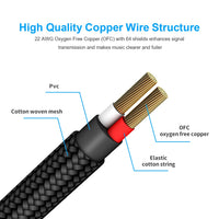 New Bee Guitar Cable 10FT Right Angle to Straight Instrument Cable Electric Guitar Bass AMP Cord Black-2 PACK