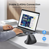 Wireless Vertical Ergonomic Mouse Bluetooth 5.4 & USB 2.4G, Silent Click Adjustable DPI 1000 1600 2000 4000 for Laptop PC Mac Android