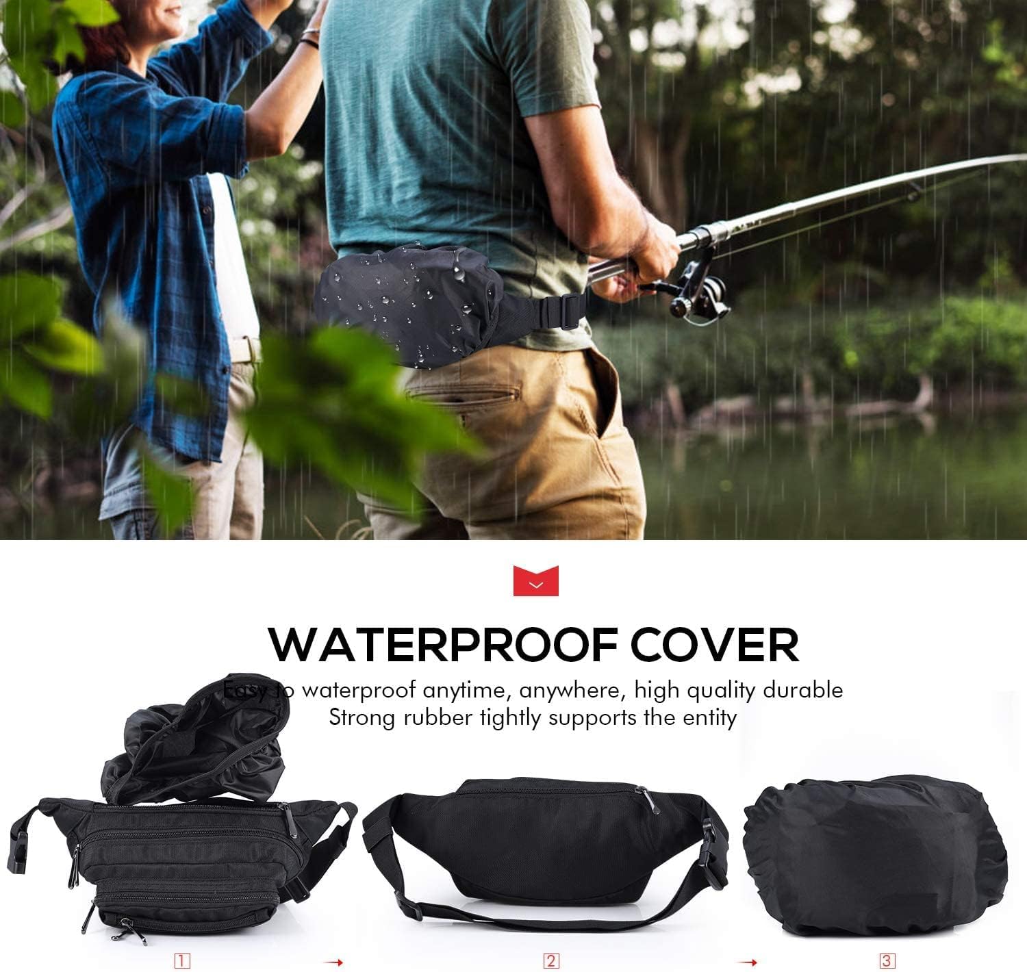 Large Waist Bag with Multi-Pocket Design for Travel and Daily Use