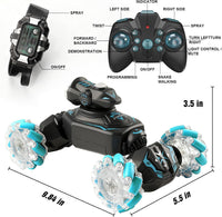 RC Car for Boys 6–12 – Gesture Sensing Remote Control Car, RC Cars Toys for Boys, 4WD Stunt Car, Hand Controlled Twist & Transform Car, 360° Spin Toy Car with Mist, Light & Music