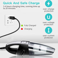 Cordless Handheld Vacuum Cleaner for Car and Home, Portable Rechargeable Wet Dry Vacuum with Filter