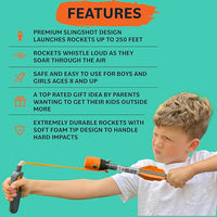 Rocket Launcher Toy for Kids Outdoor Slingshot Rocket Game Jump Rocket Toy for Boys Girls Age 5+
