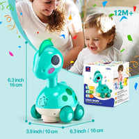 Dinosaur Toy – Touch & Go Crawling Dinosaur with Music, Lights & Obstacle Avoidance for Toddlers