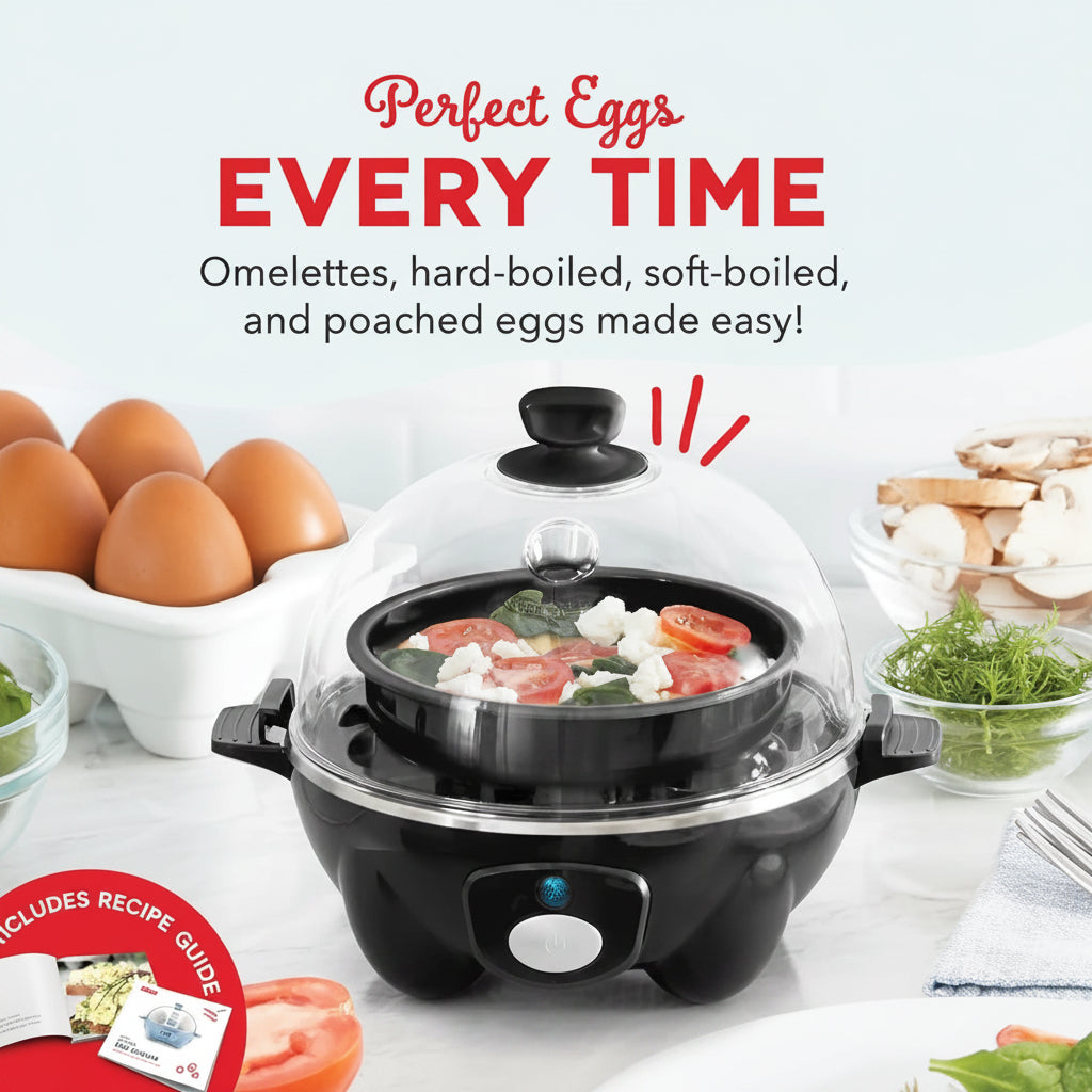 removable 7 egg capacity tray for electric egg cooker