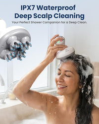 Electric scalp massager with 8 removable claws that double as a cat scratcher, perfect for soothing scalp and muscle relief