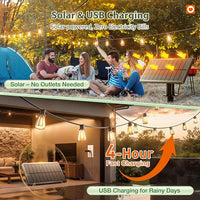 80FT solar fairy lights with 240 warm white LED bulbs