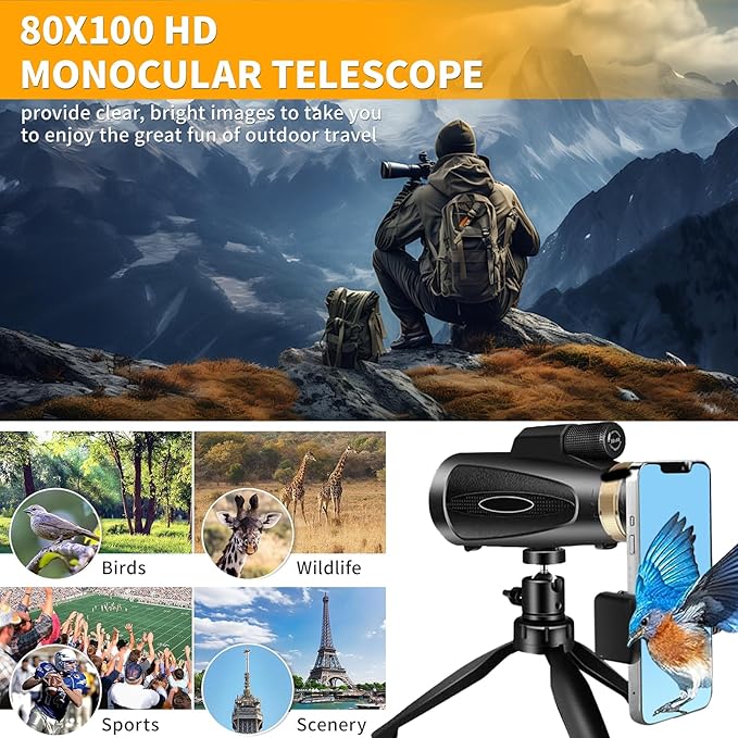 Monocular telescope used for stargazing night sky