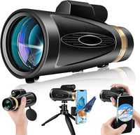 80x100 HD monocular telescope front view black