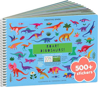 Sticker Books Animals Habitat 500+ Kids Toddler Airplane Travel Activity, Coloring & Sticker Book, 12 Pages + 12 Scenes for Ages 2–8 Years