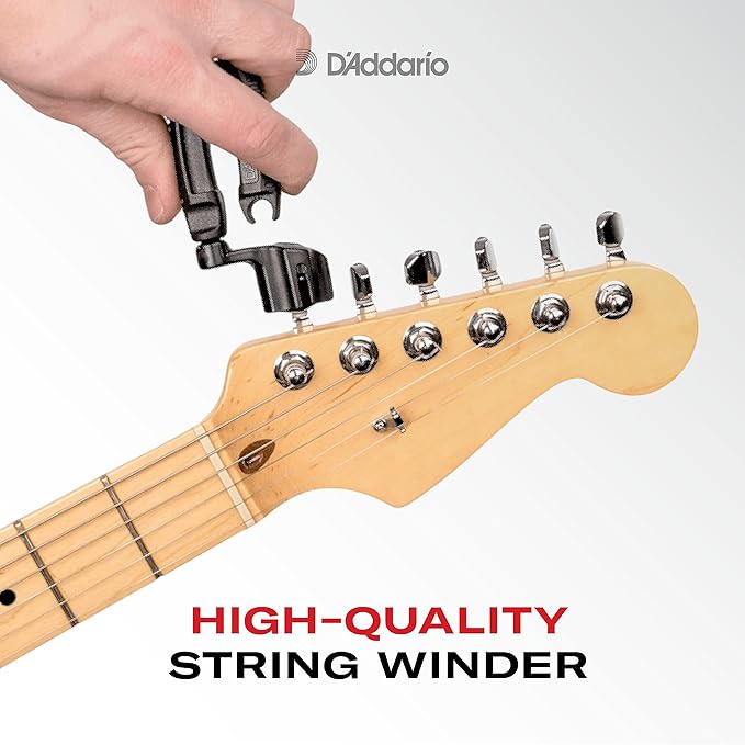 DAddario Pro Winder Guitar String Winder Cutter Bridge Pin Puller All in One Guitar Tool Black
