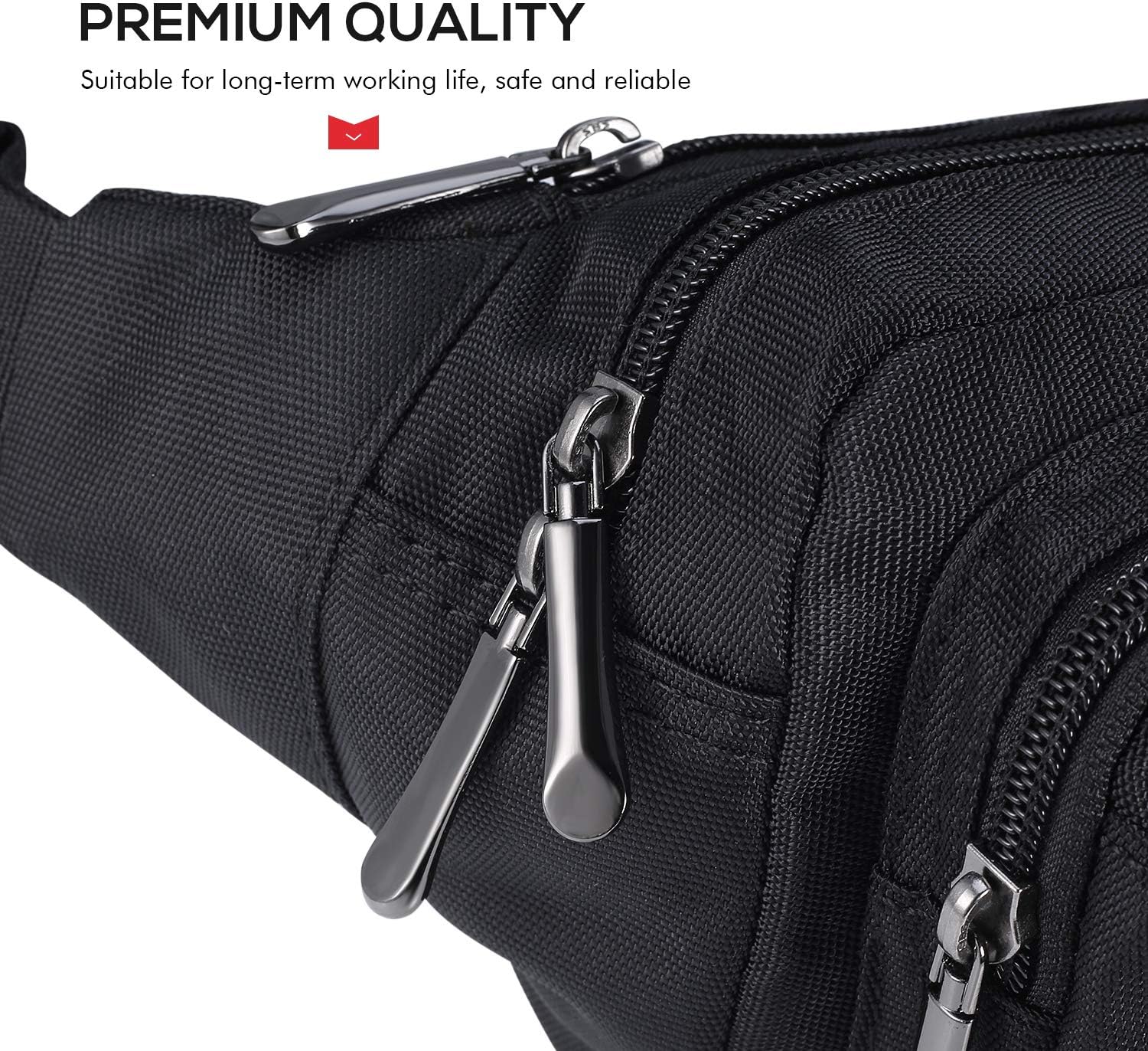 Large Waist Bag with Multi-Pocket Design for Travel and Daily Use