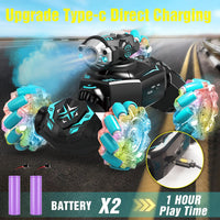 RC Car for Boys 6–12 – Gesture Sensing Remote Control Car, RC Cars Toys for Boys, 4WD Stunt Car, Hand Controlled Twist & Transform Car, 360° Spin Toy Car with Mist, Light & Music